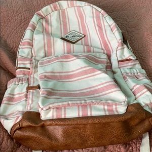 Billabong Pink and White Striped Backback